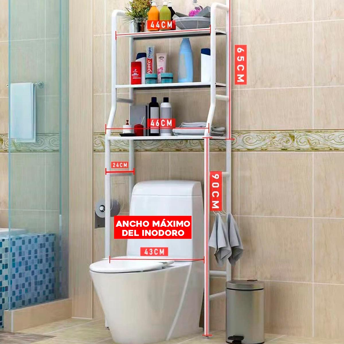 Miniatura 4 de Organizador Baño Estante Inodoro 8813